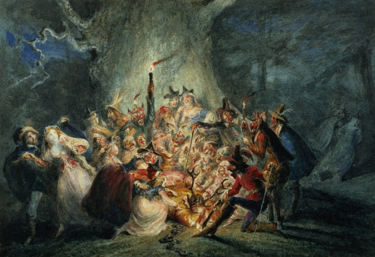 De lystige koner af Windsor, Akt V, scene 5 af George Cruikshank