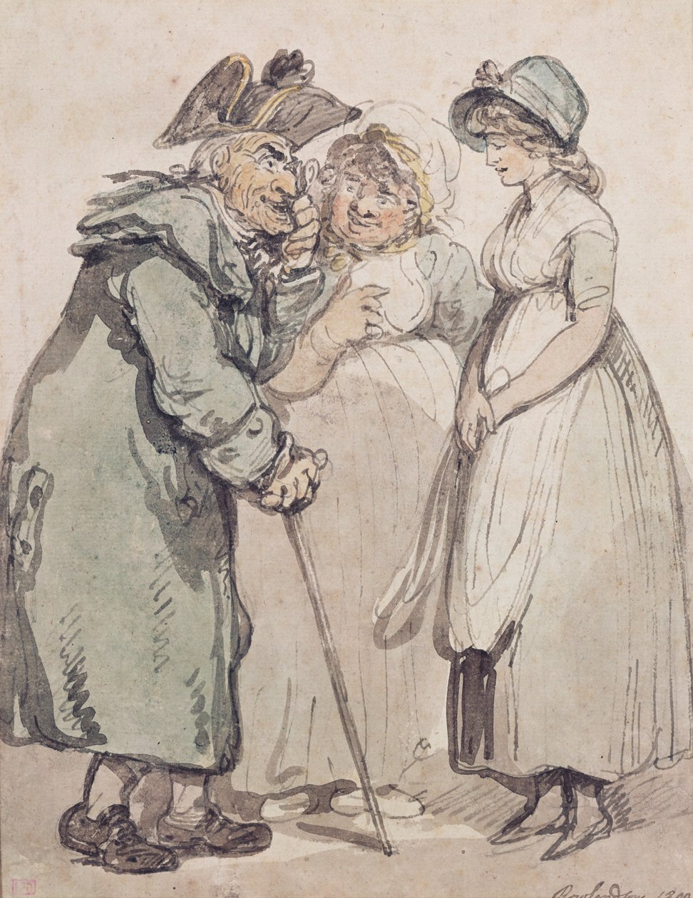The Introduction, 1800 (pen og vask på papir) af George Derville Rowlandson