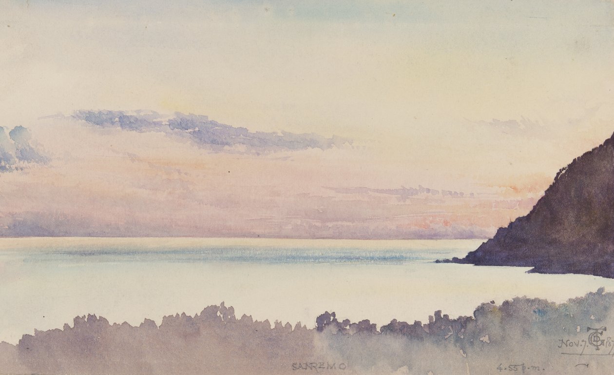 San Remo, 16.55. 7. november, 1877 (wc på papir) af George Douglas Tinling