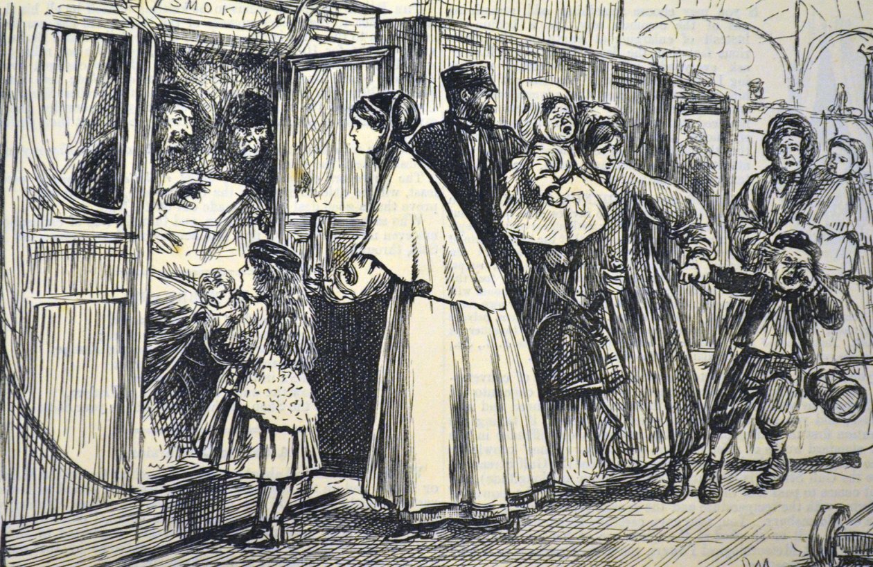 Invasion af en rygende vogn, 1869 af George du Maurier