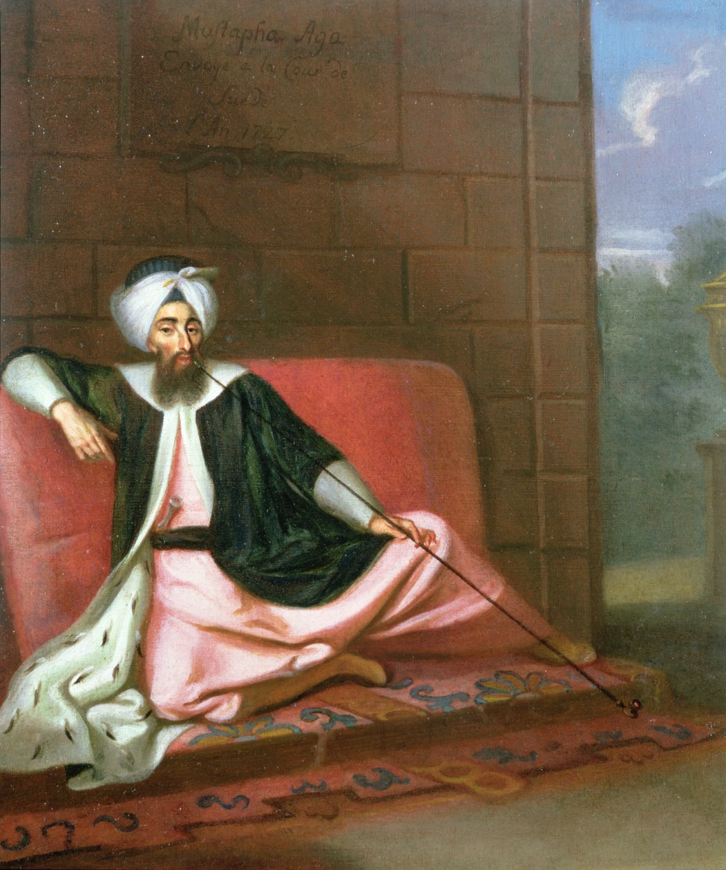 Portræt af Mustapha Aga udsendte til det svenske hof, 1727 af George Engelhardt Schroeder