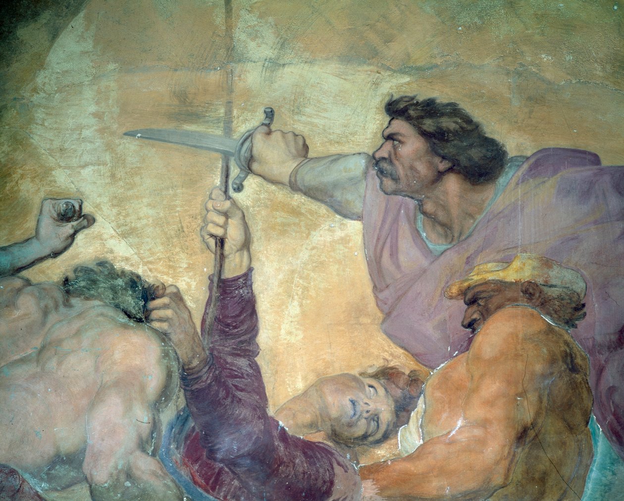 Detalje af doktorens straf, Villa Medicea di Careggi fresco af George Frederick Watts