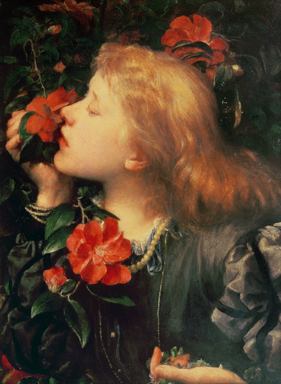 Portræt af Dame Ellen Terry (1847-1928) ca. 1864 (olie på stråbræt) af George Frederick Watts