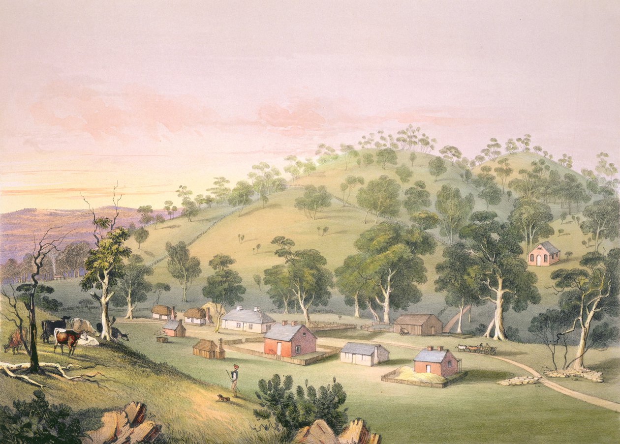 Aften i Angaston, South Australia, 1846 af George French Angas