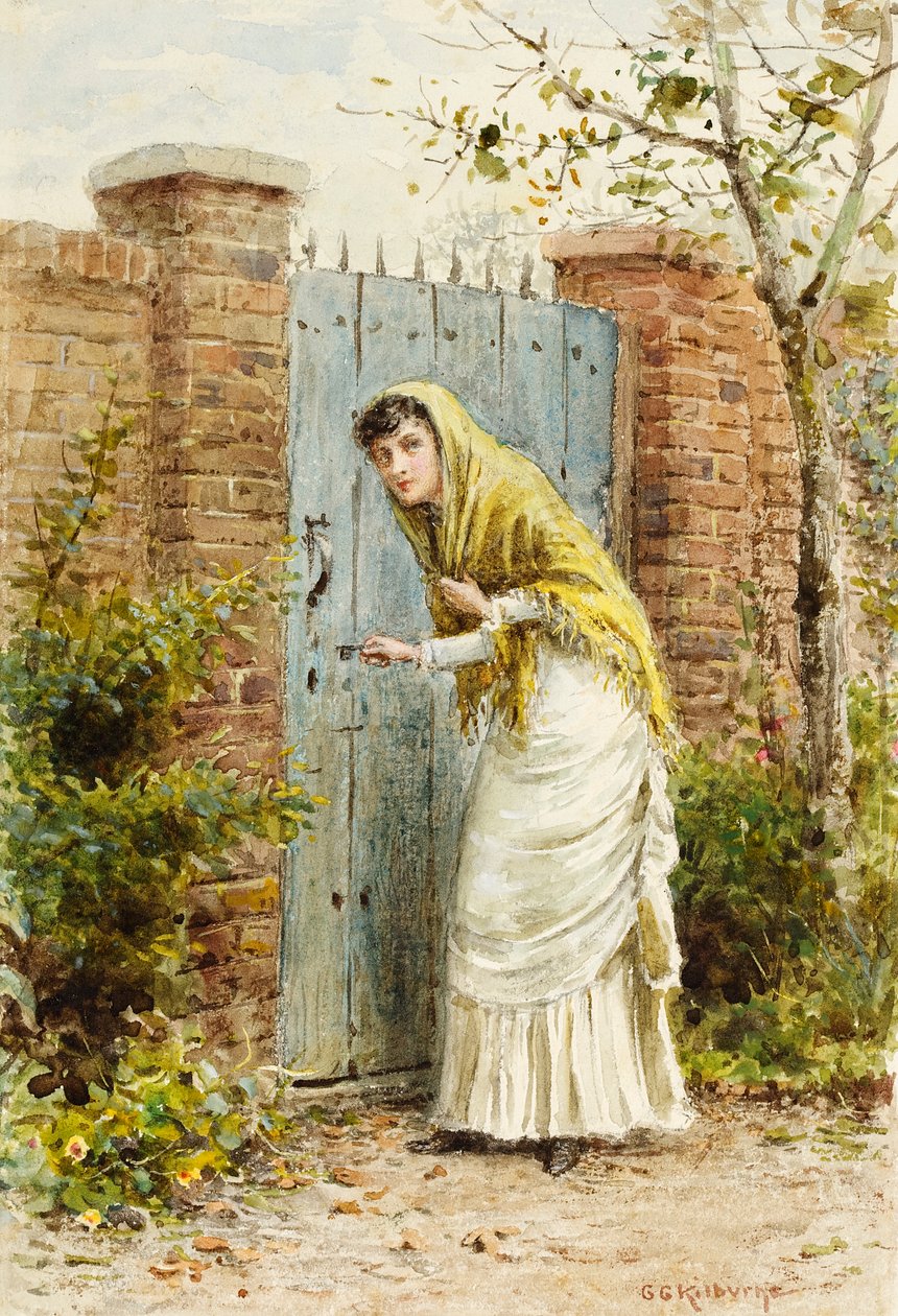 Pige ved en port af George Goodwin Kilburne