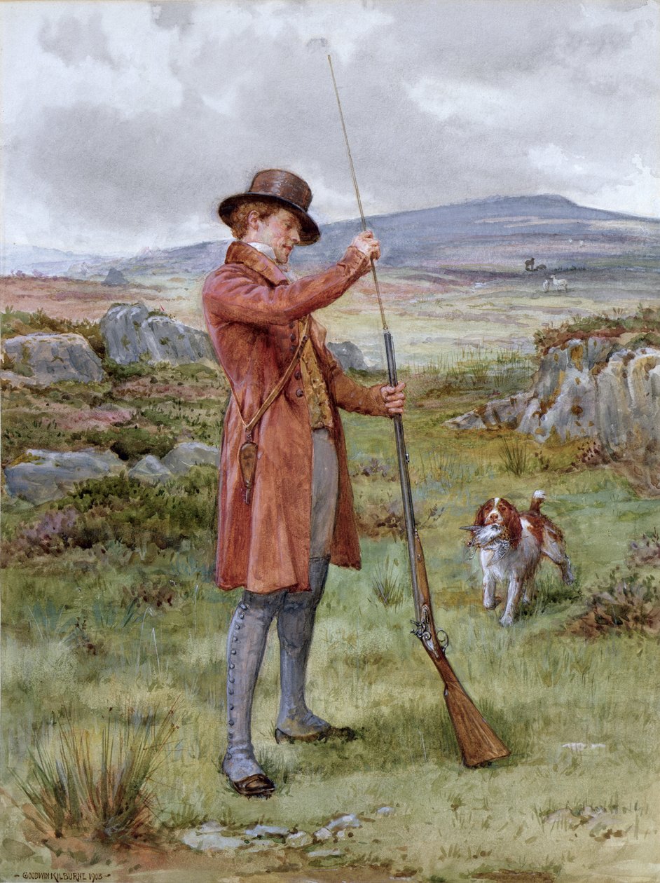 Lader pistolen, 1903 af George Goodwin Kilburne