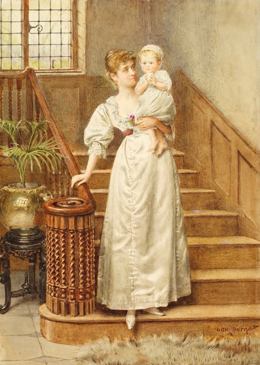 Mor og Barn, c.1890 af George Goodwin Kilburne