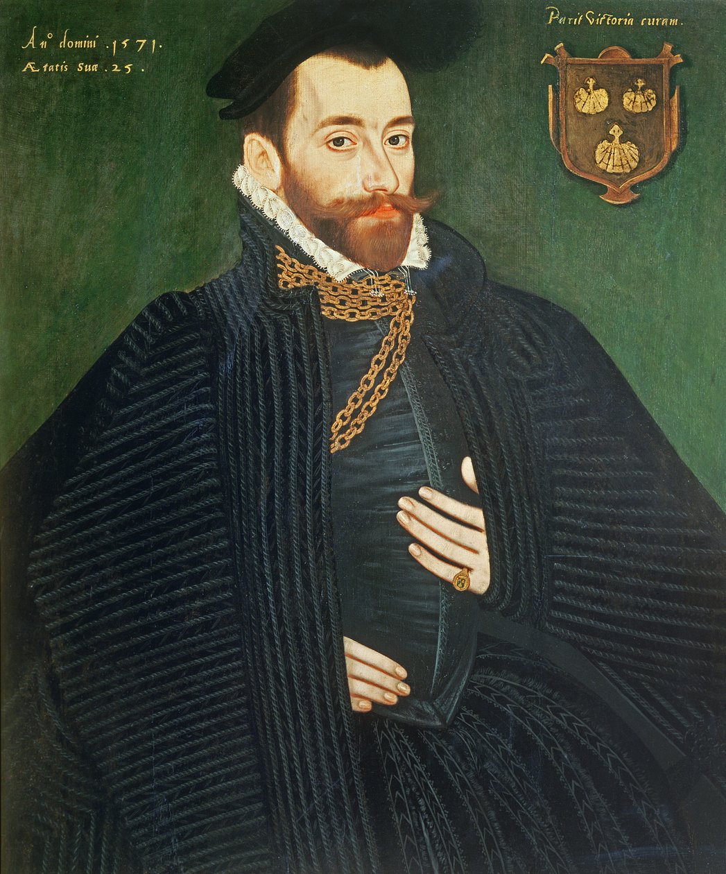 Portræt af en gentleman, traditionelt kaldet A Member of the Dacre Family, 1571 af George Gower