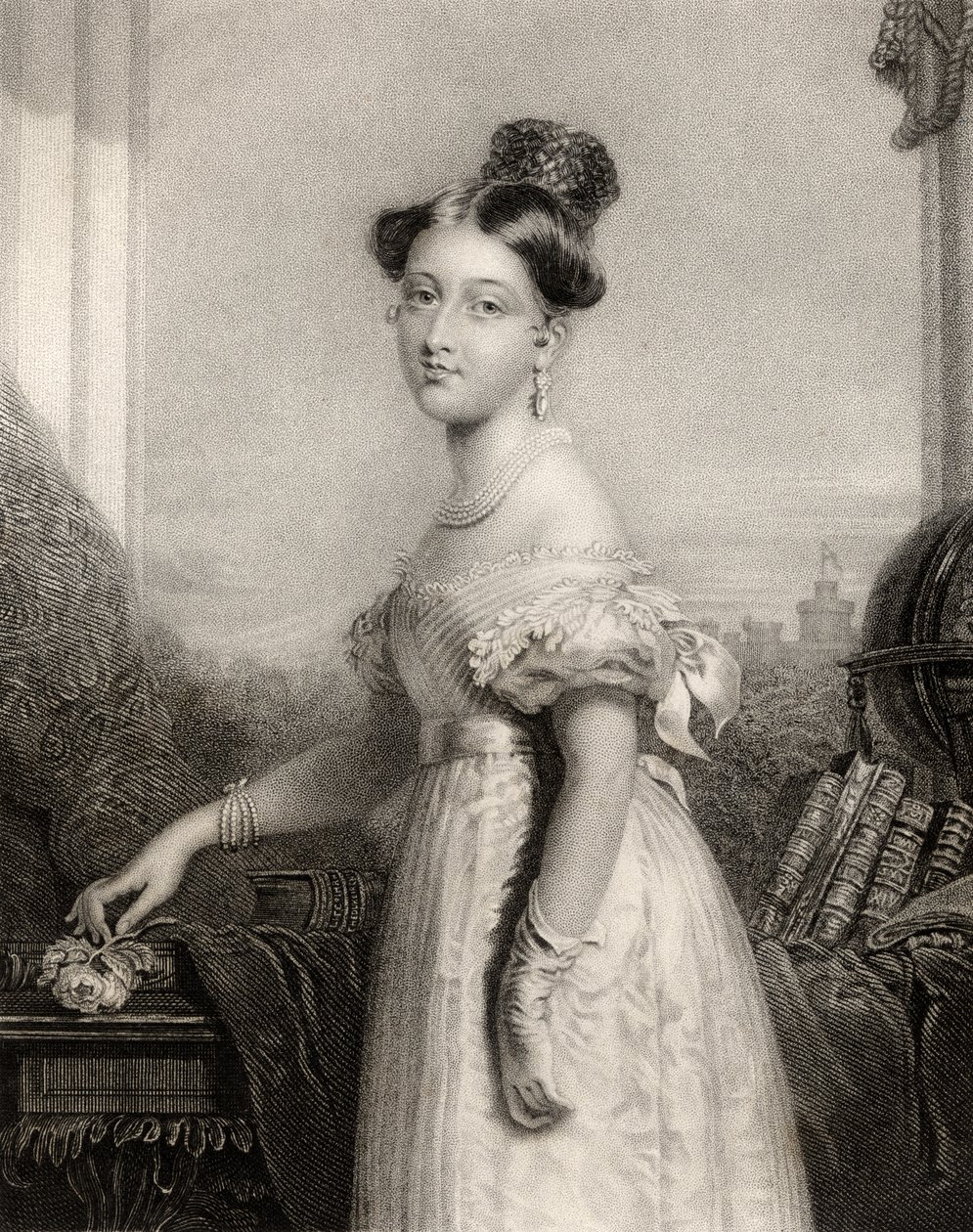 Prinsesse Alexandrina Victoria af Saxe-Coburg, graveret af J. Cochran, fra 
