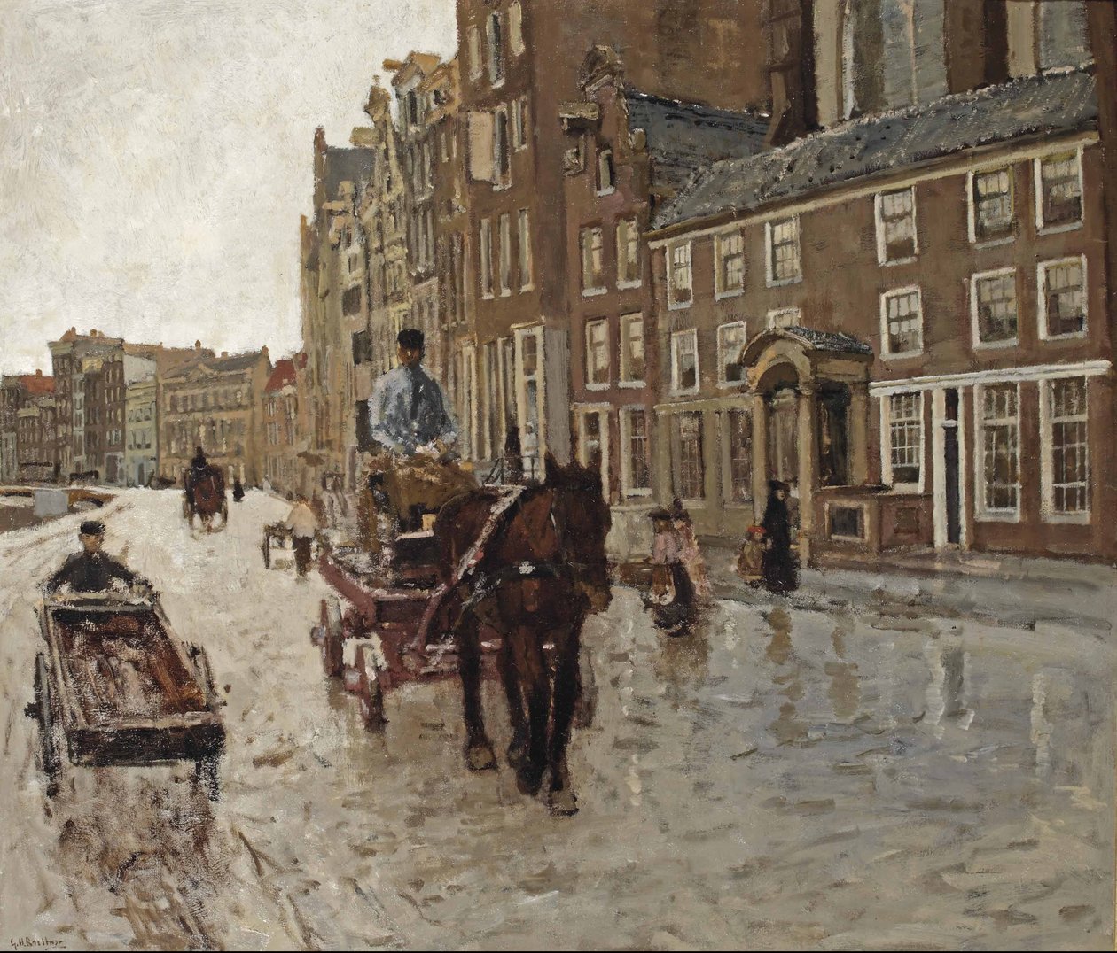 Rockin med Nieuwezijds Kapel, Amsterdam af George Hendrik Breitner
