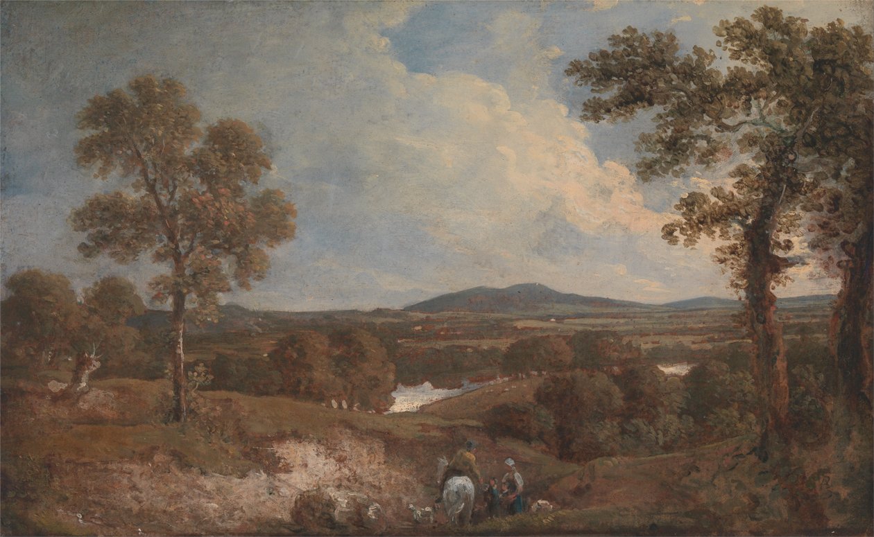 Landskab med figurer i forgrunden af George Howland Beaumont