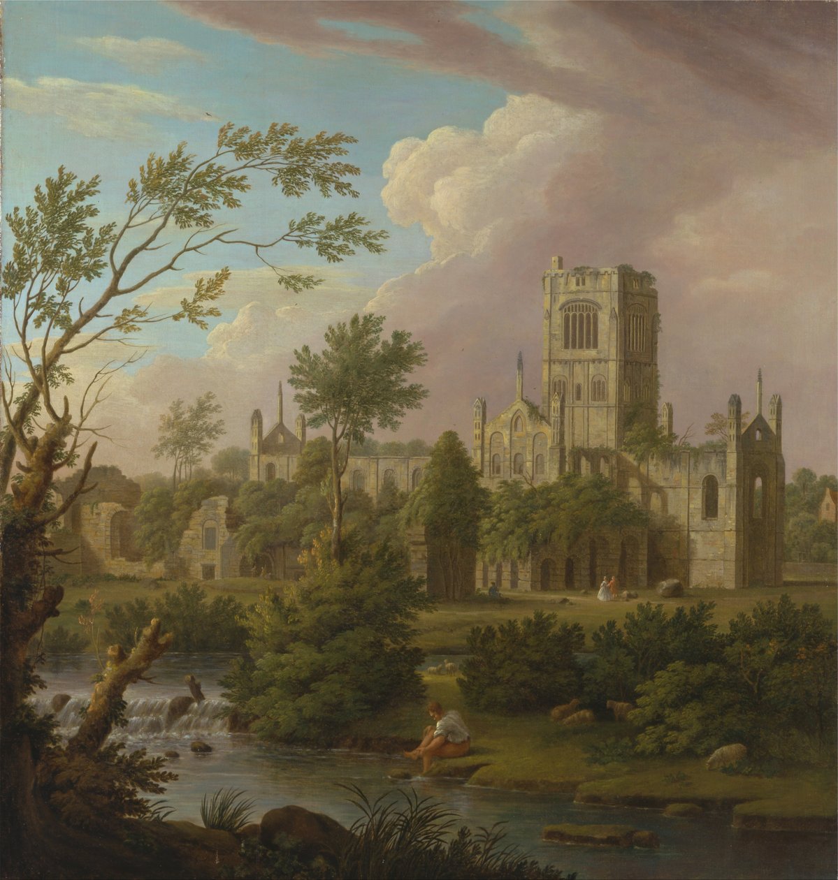 Kirkstall Abbey, Yorkshire af George Lambert