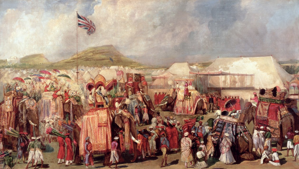 Indfødte prinser ankommer til lejren til den kejserlige forsamling i Delhi, 1877 af George Landseer