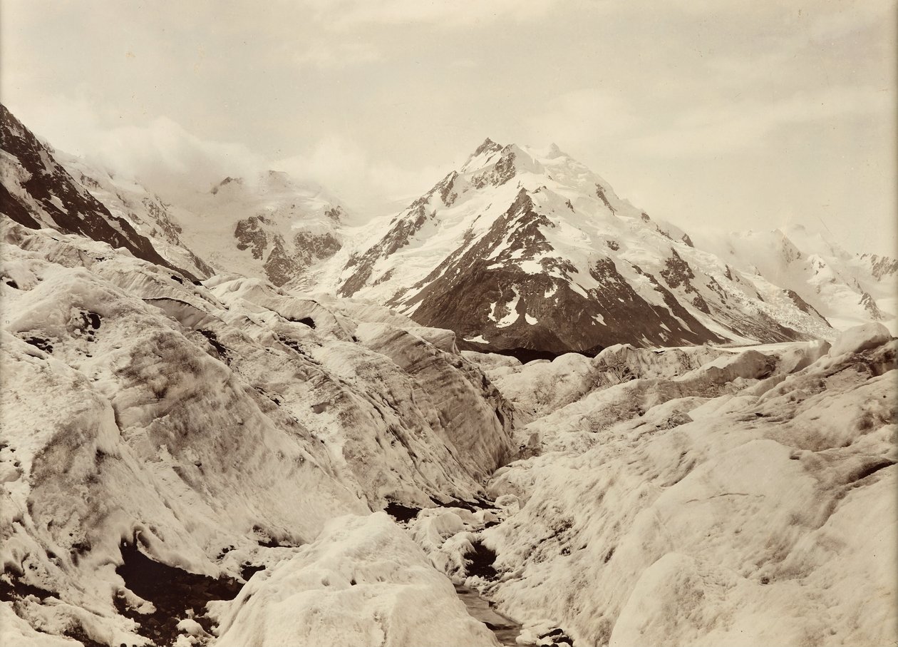 Mount De La Beche fra Tasman -gletscheren af George Moodie