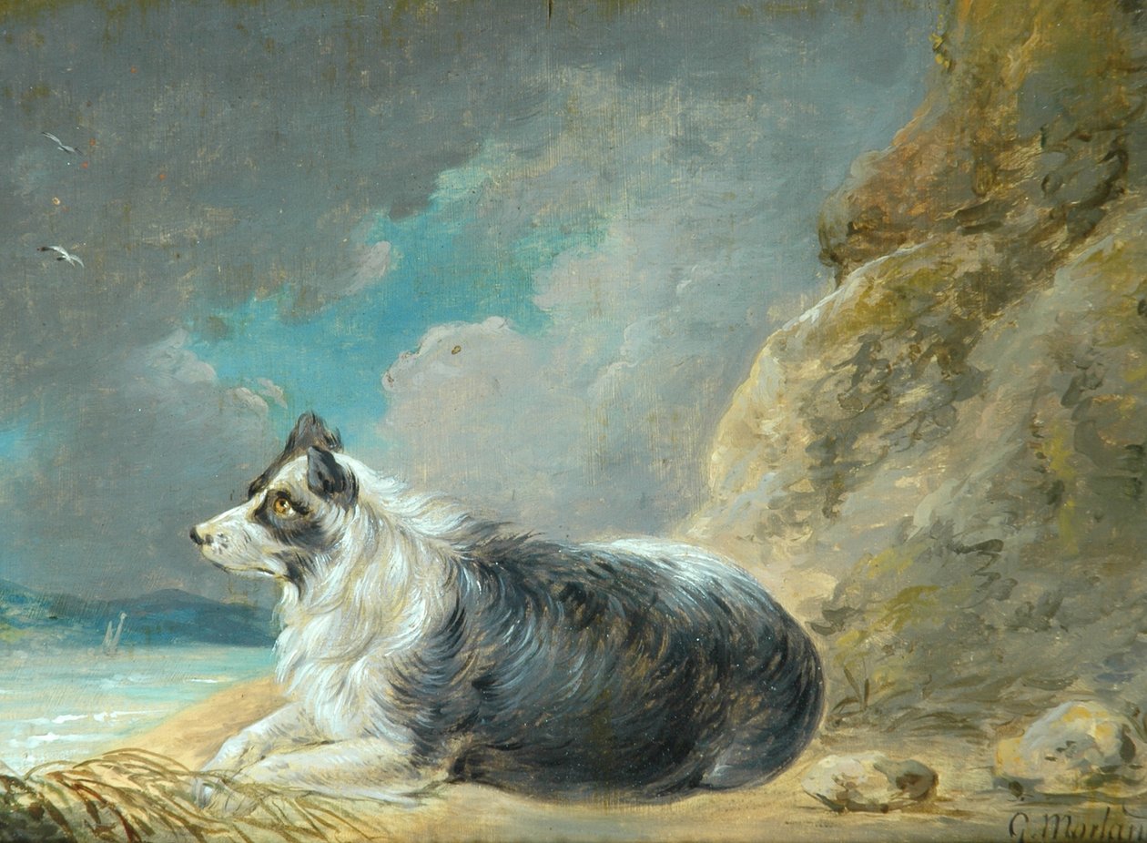 Friend (olie på træpanel) af George Morland