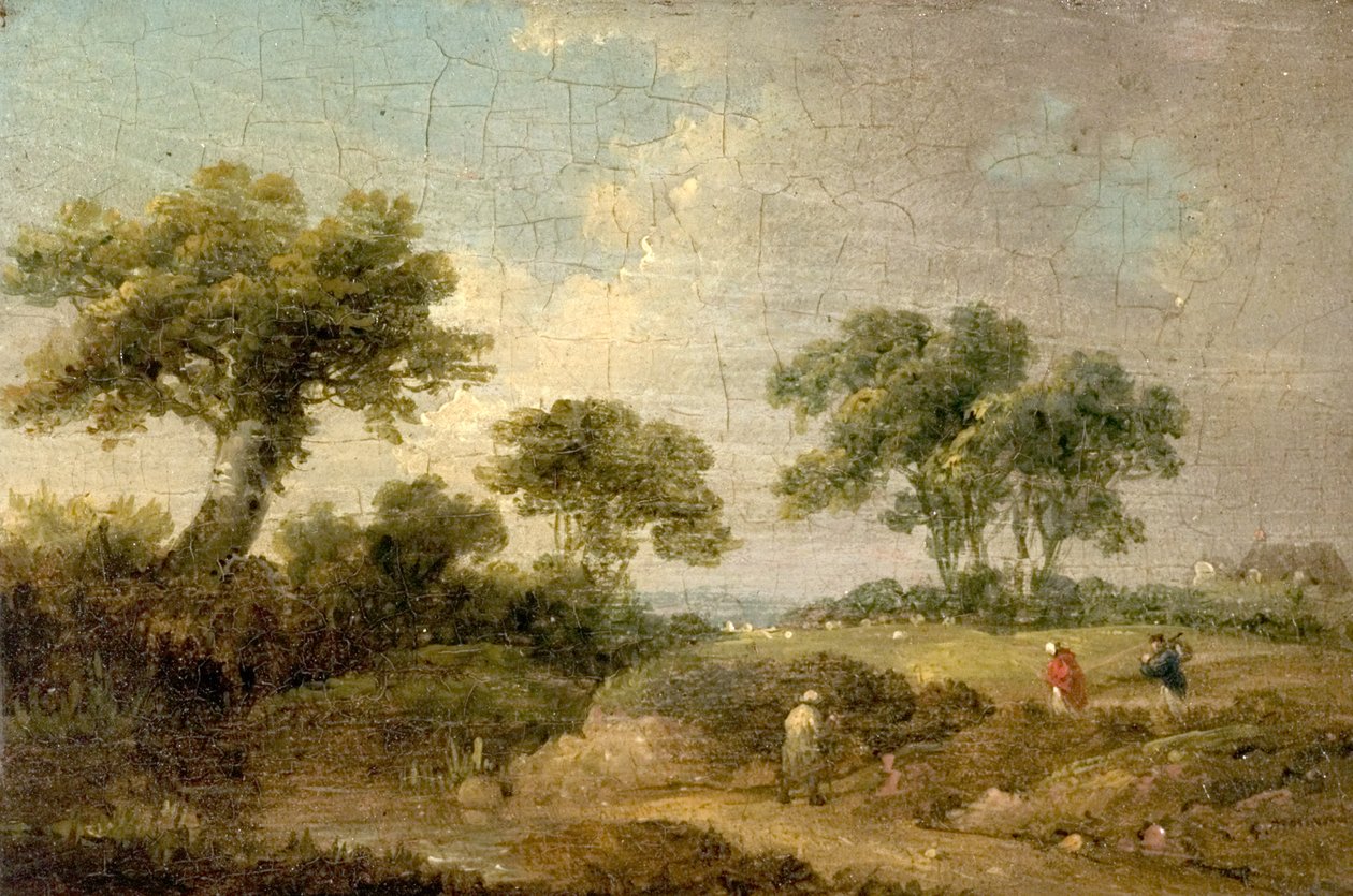 Landskab med figurer af George Morland