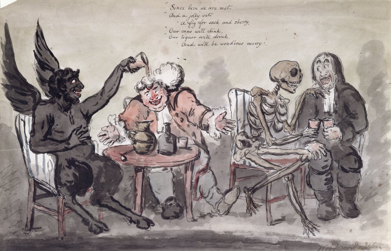 Doktoren og hans venner, graveret af Issac Cruikshank (c.1756-c.1811) c.1798 af George Moutard Woodward