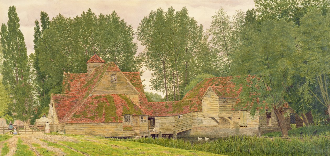 Mølle ved Themsen i Mapledurham, 1860 af George Price Boyce