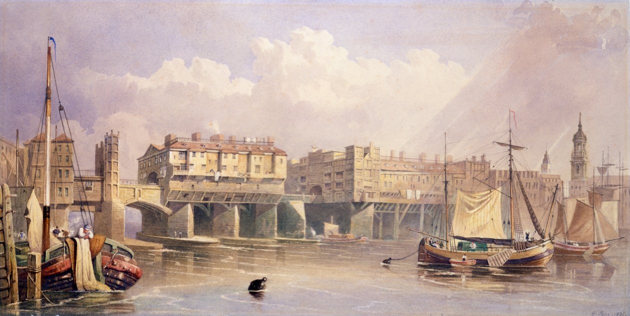 London Bridge, 1835 af George Pyne