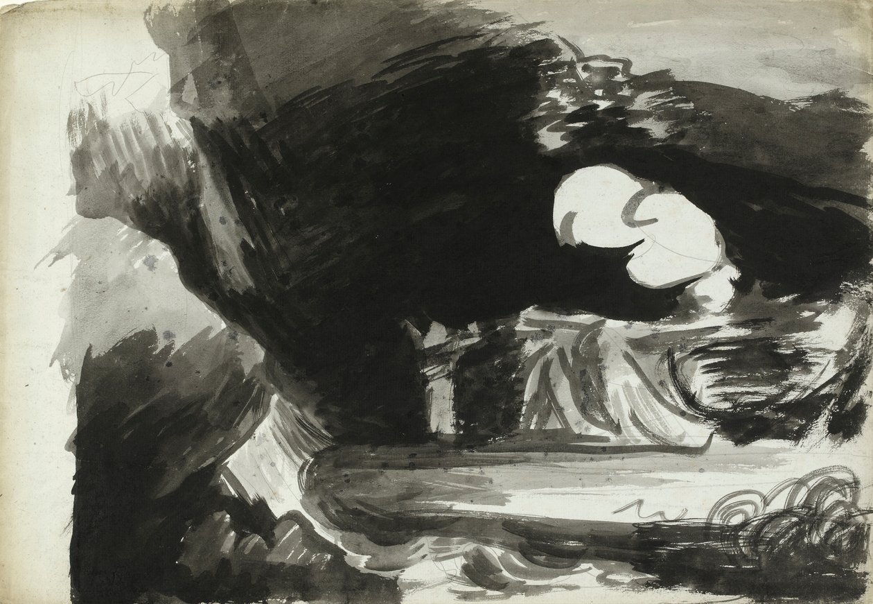 A Foregathering of Witches (wc med vask over grafit på papir) af George Romney