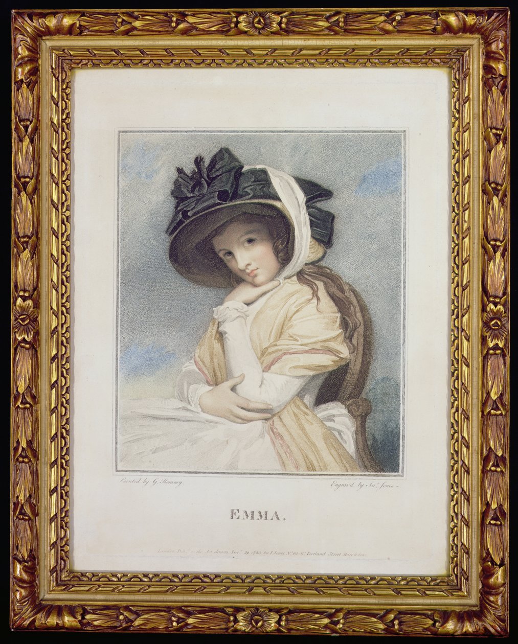 Emma, graveret og værtshus. af John Jones (ca. 1745-97), 1785 (stiklegravering) af George Romney