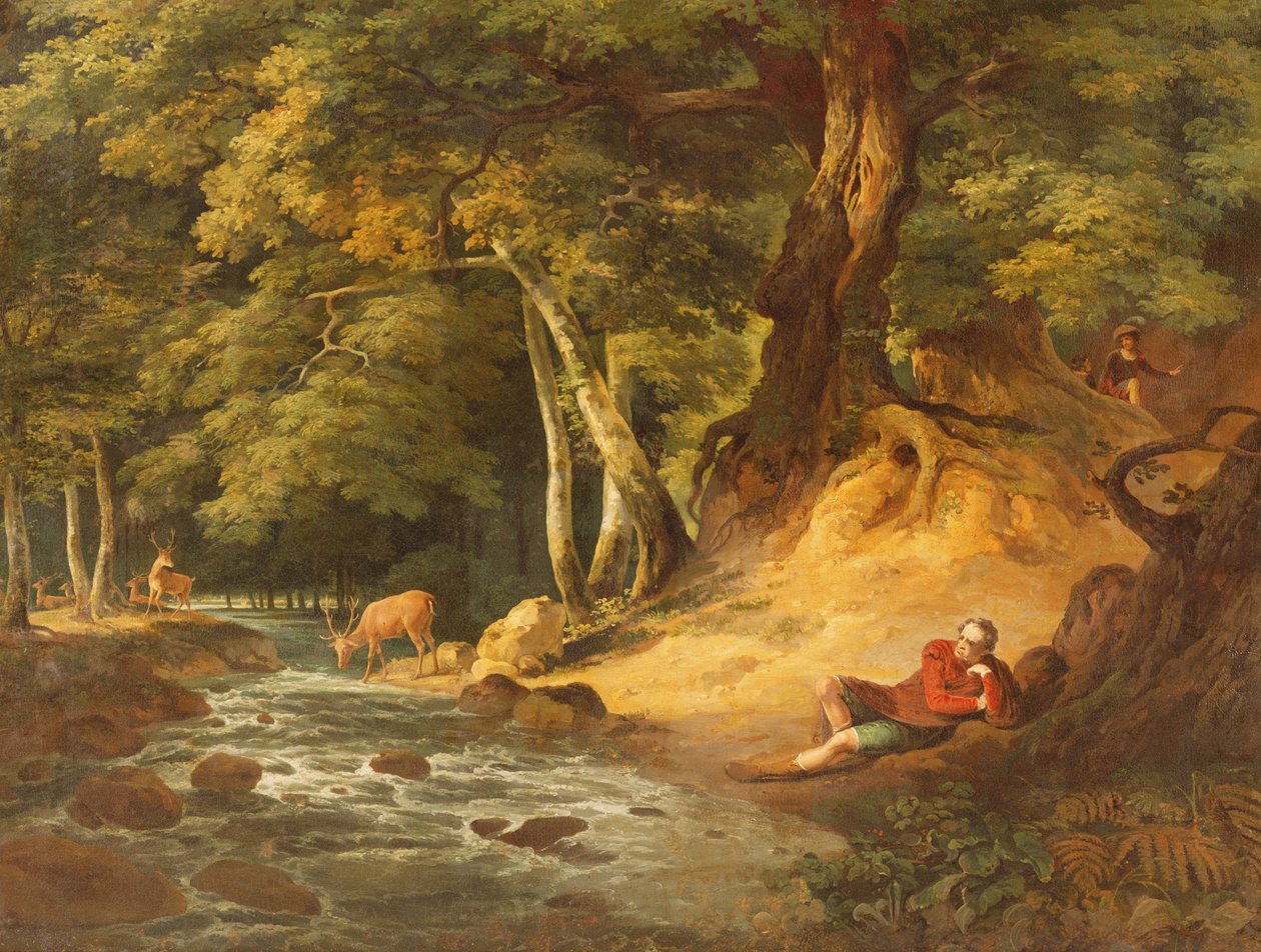 Jacques og den sårede hjort, 1790 af George Romney
