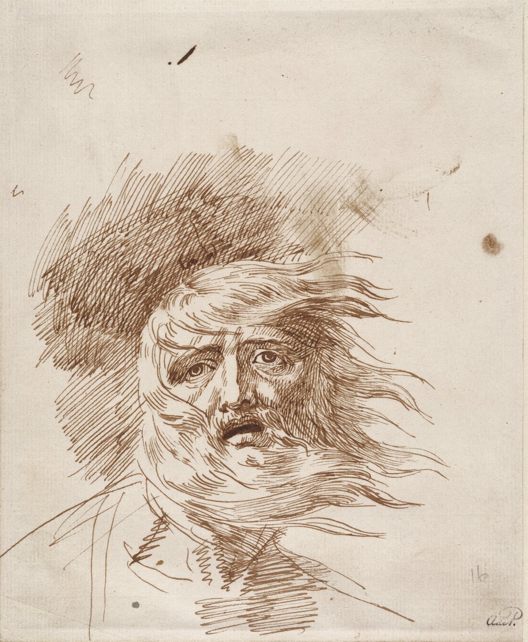 King Lear in the Storm (pen og bistre blæk på papir) af George Romney