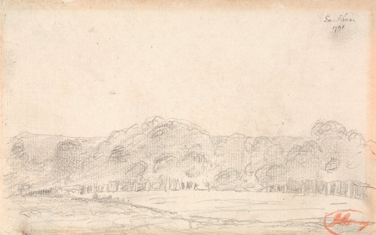 Landskab, muligvis Eartham af George Romney