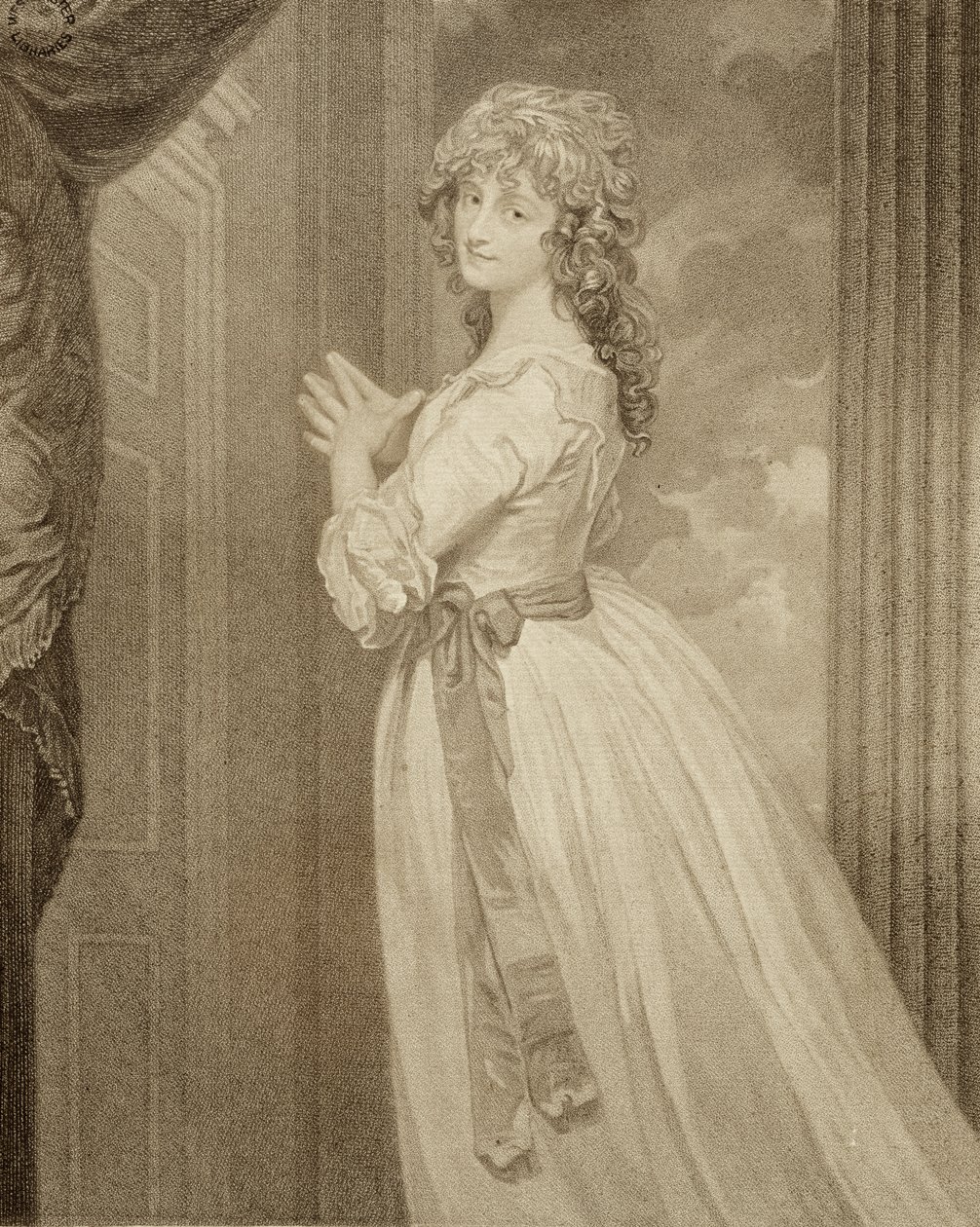 Fru Jordan i Country Girls karakter, indgraveret af Francesco Bartolozzi (1727-1815) af George Romney