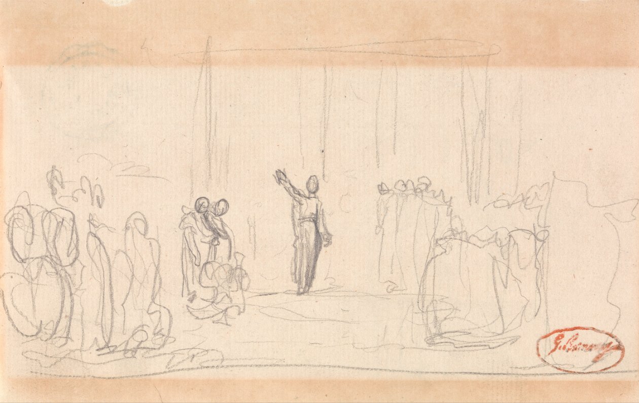 Muligvis en menneskemængde før en profetesse af George Romney