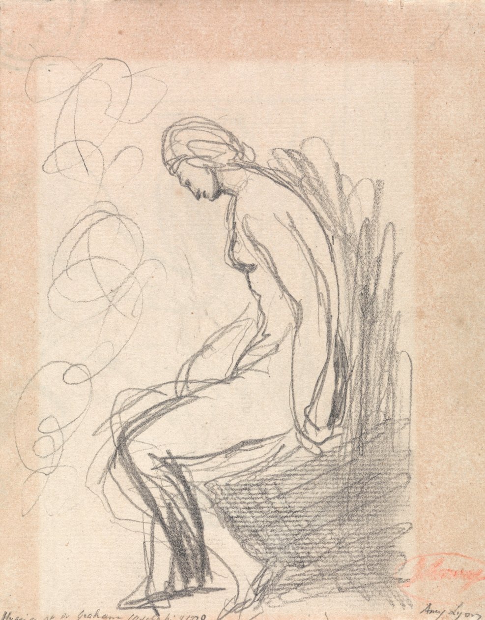 Siddende nøgen kvinde (Hygeia hos Doctor Grahams) af George Romney