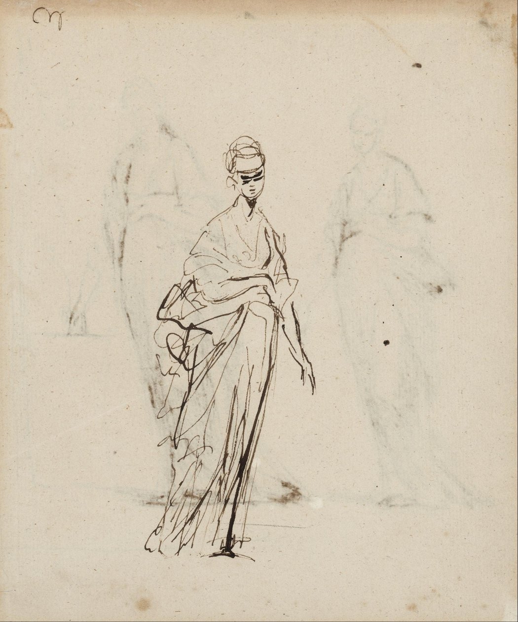 Enkelt kvindefigur af George Romney