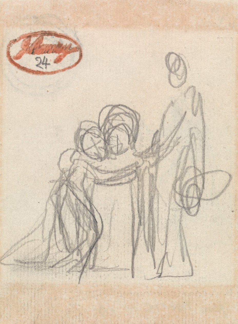 Stående figur med to børn af George Romney