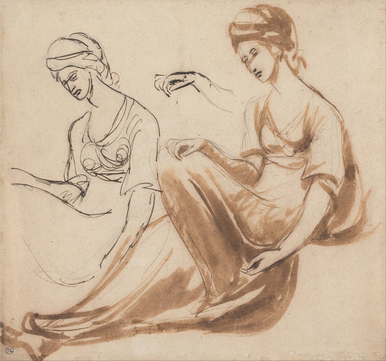 Studier af en siddende kvinde af George Romney