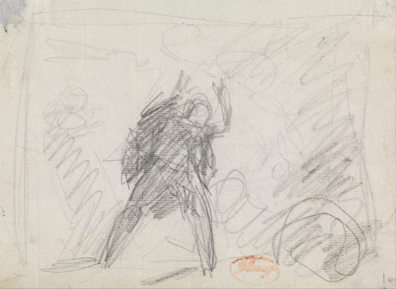 Undersøgelse af en stående figur af George Romney