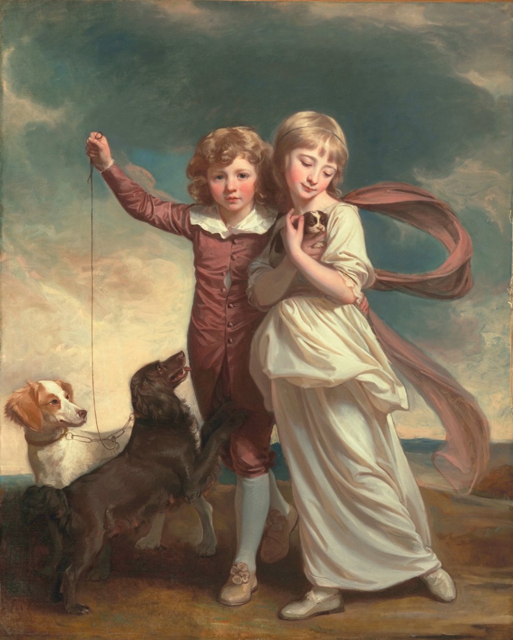 Thomas John Clavering og Catherine Mary Clavering: The Clavering Children, 1777 af George Romney