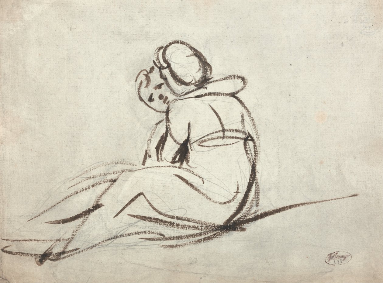 To børn, der omfavner af George Romney