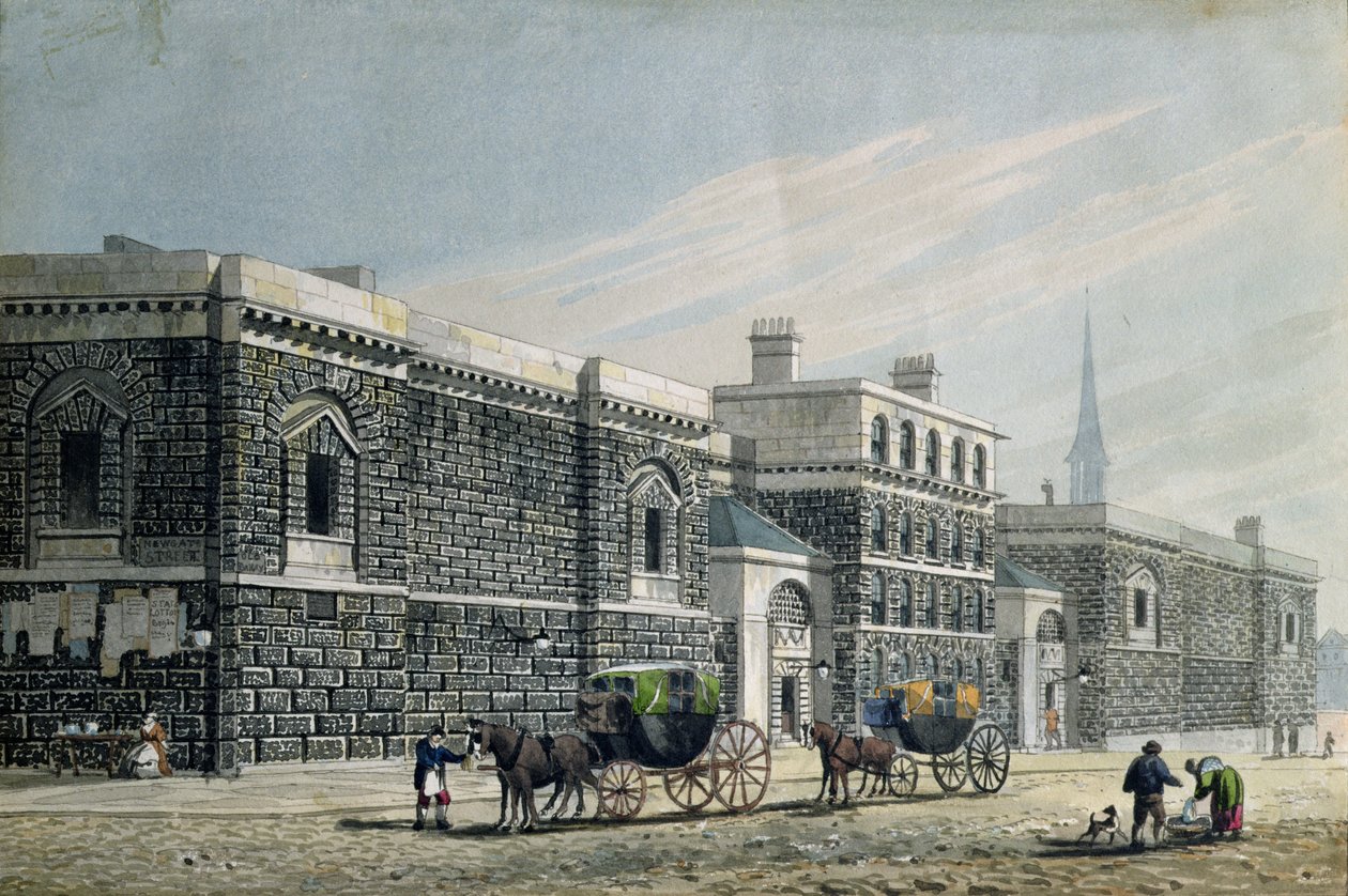 West View of Newgate, ca. 1810 af George Shepherd