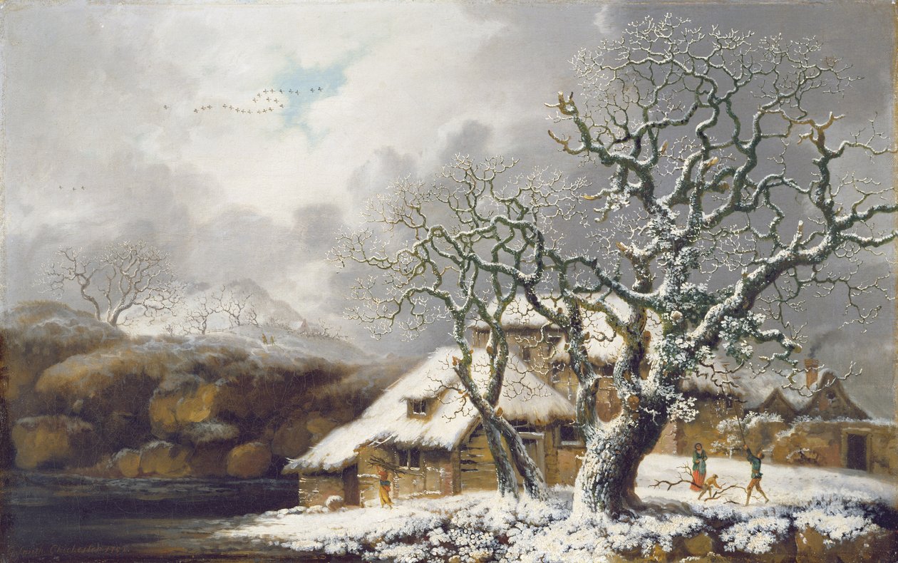 Et vinterlandskab, 1752 af George Smith