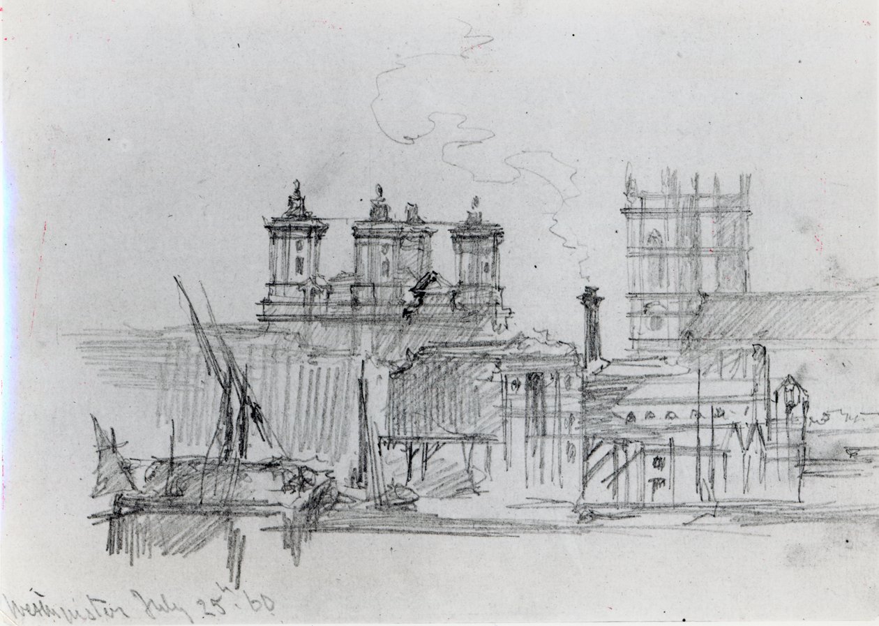 Skitse af Westminster, 1860 af George Snr Scharf