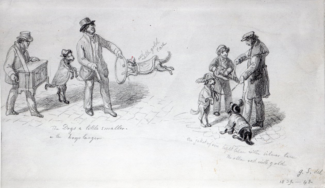 Gadekunstnere, ca. 1839-43 af George Snr Scharf