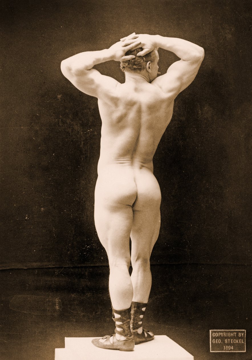 Eugen Sandow, i klassisk græsk-romersk stilling, ca. 1894 af George Steckel