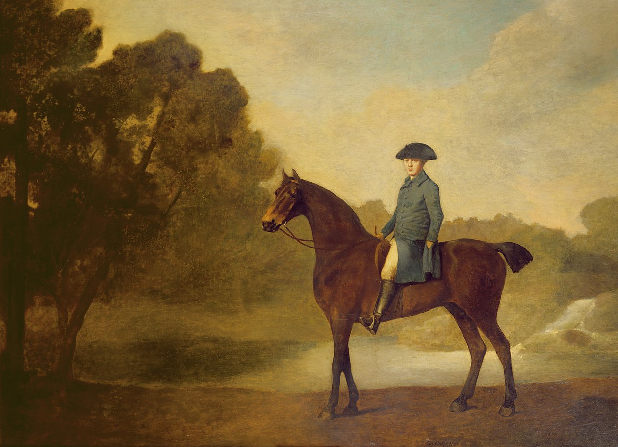 En herre på en bugtjæger, 1771 af George Stubbs