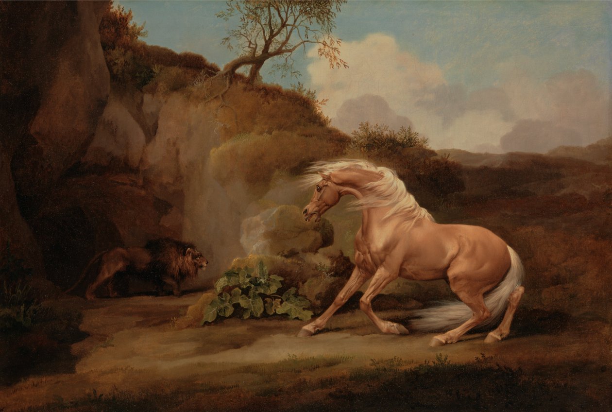 Hest skræmt af en løve af George Stubbs