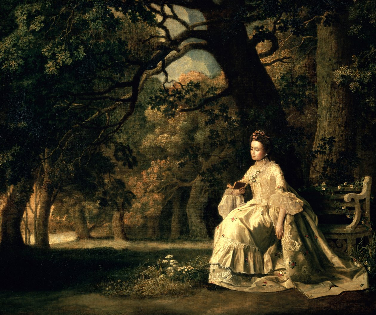 Dame læser i en park, ca. 1768-70 af George Stubbs