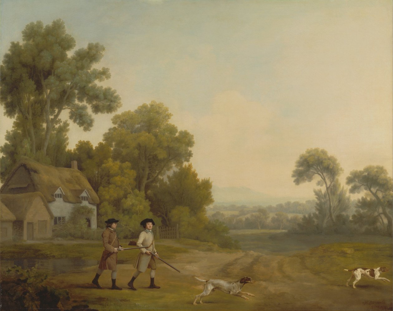 To herrer i gang med at skyde af George Stubbs