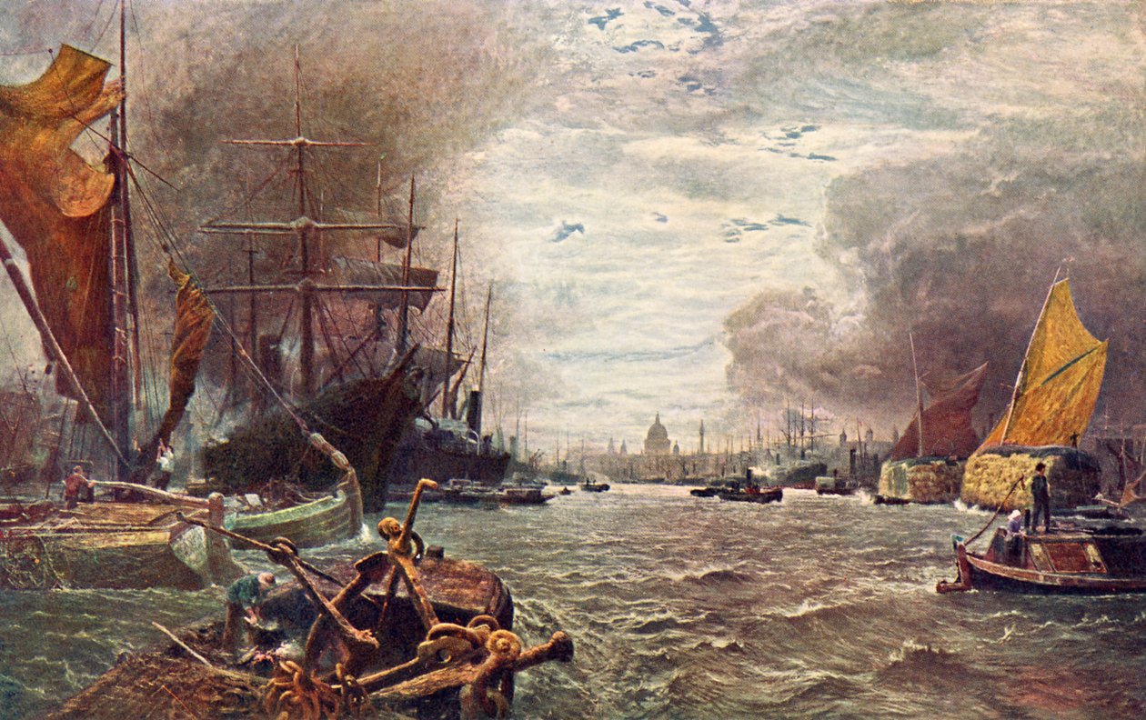 The Pool of London - fra maleri af Vicat Cole af George Vicat Cole
