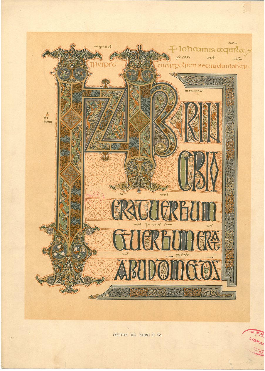 Plade fra "Illuminated Manuscripts in the British Museum: Miniaturer, borter og initialer