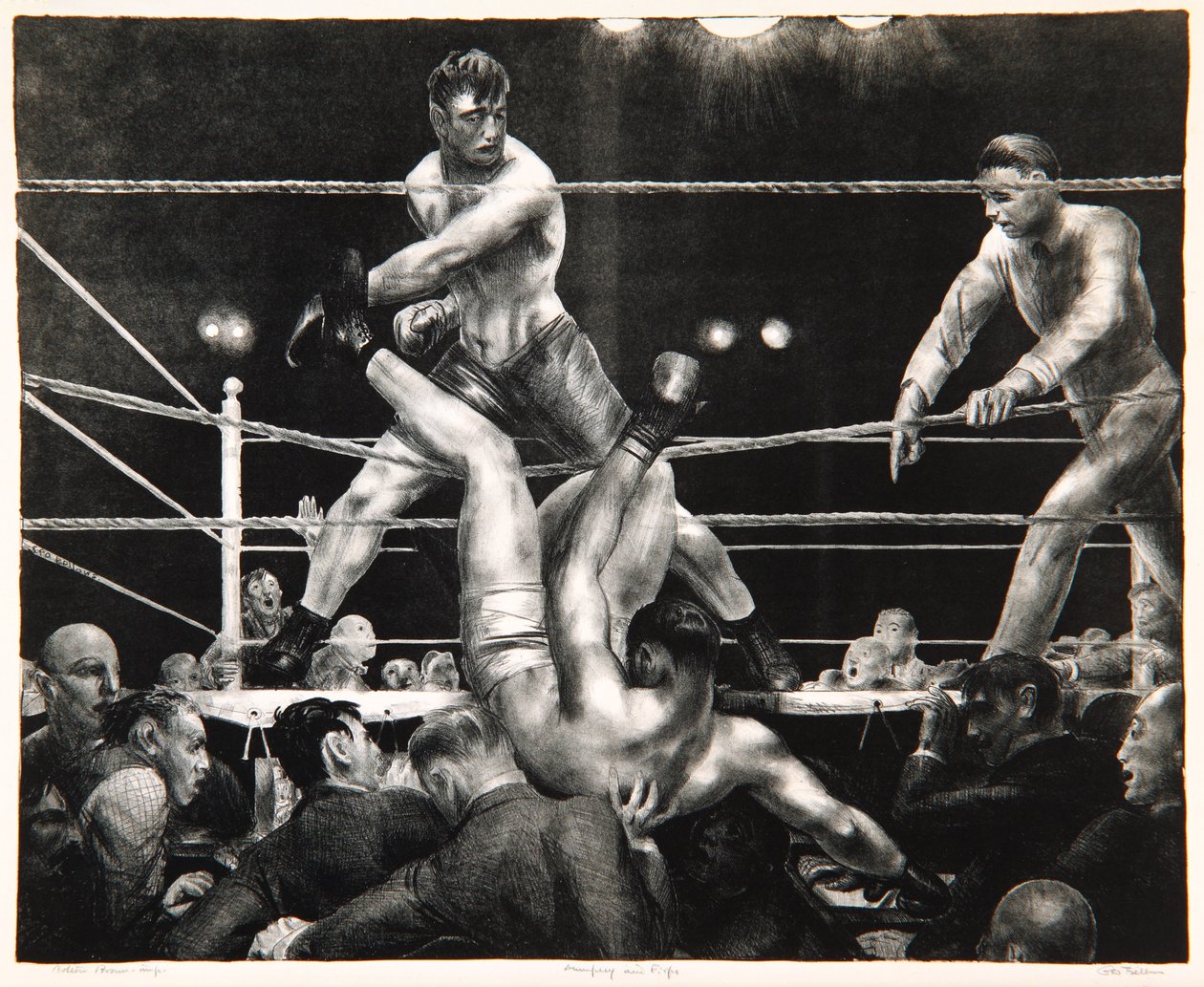 Dempsey og Firpo, 1923-24 af George Wesley Bellows