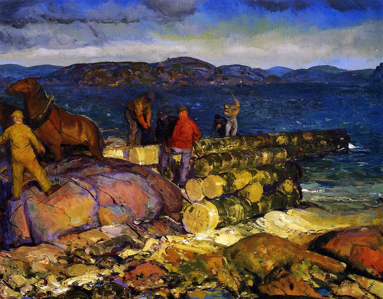 Havnebyggere, 1925 af George Wesley Bellows